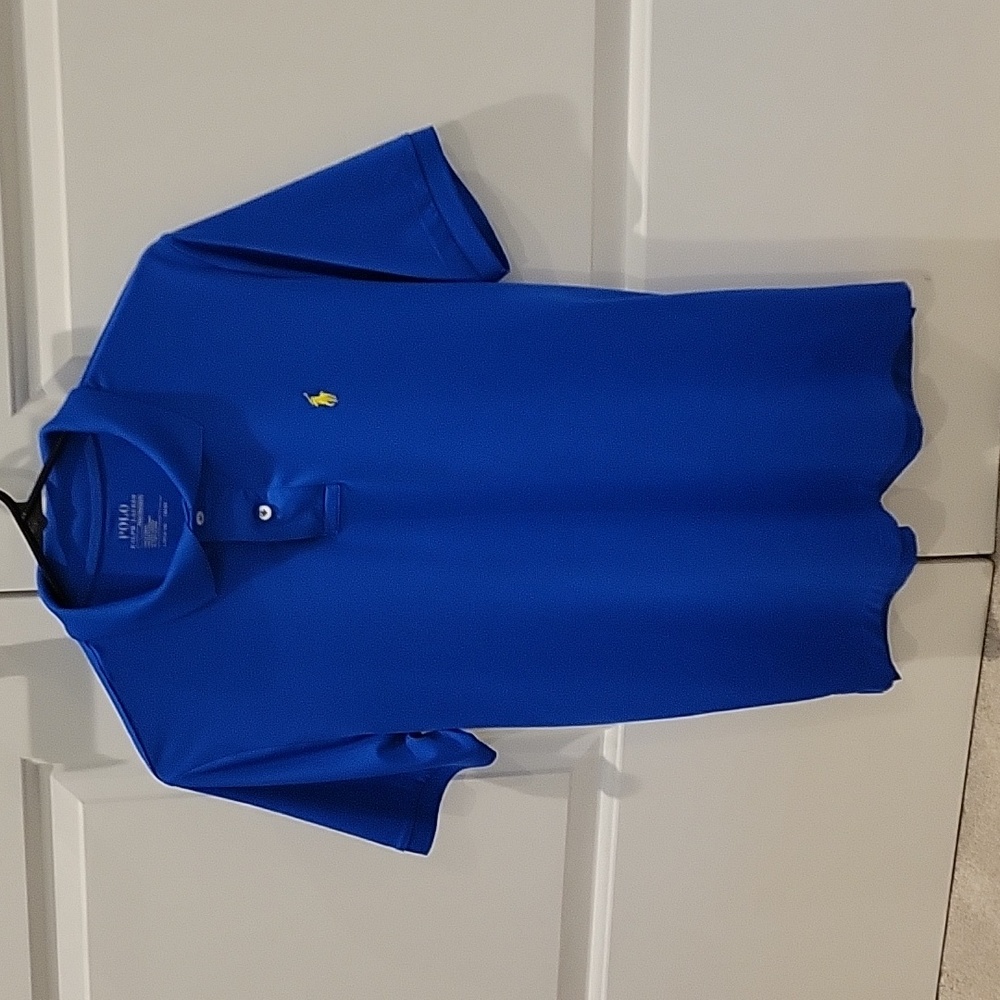 Polo Ralph Lauren Performance Polo Shirt Blue Boys EUC Large 14/16